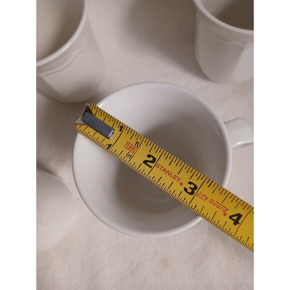 5 Mikasa Tall Coffee Cups French Countryside F9000 Ivory White Mugs Cottage Hot - Picture 13 of 13